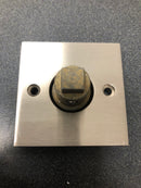 Baldwin FDSQUCSR150 Square Non-Turning Two-Sided Through-Door Dummy Door Lever Set with Square Rosette from the Reserve Collection - Satin Nickel