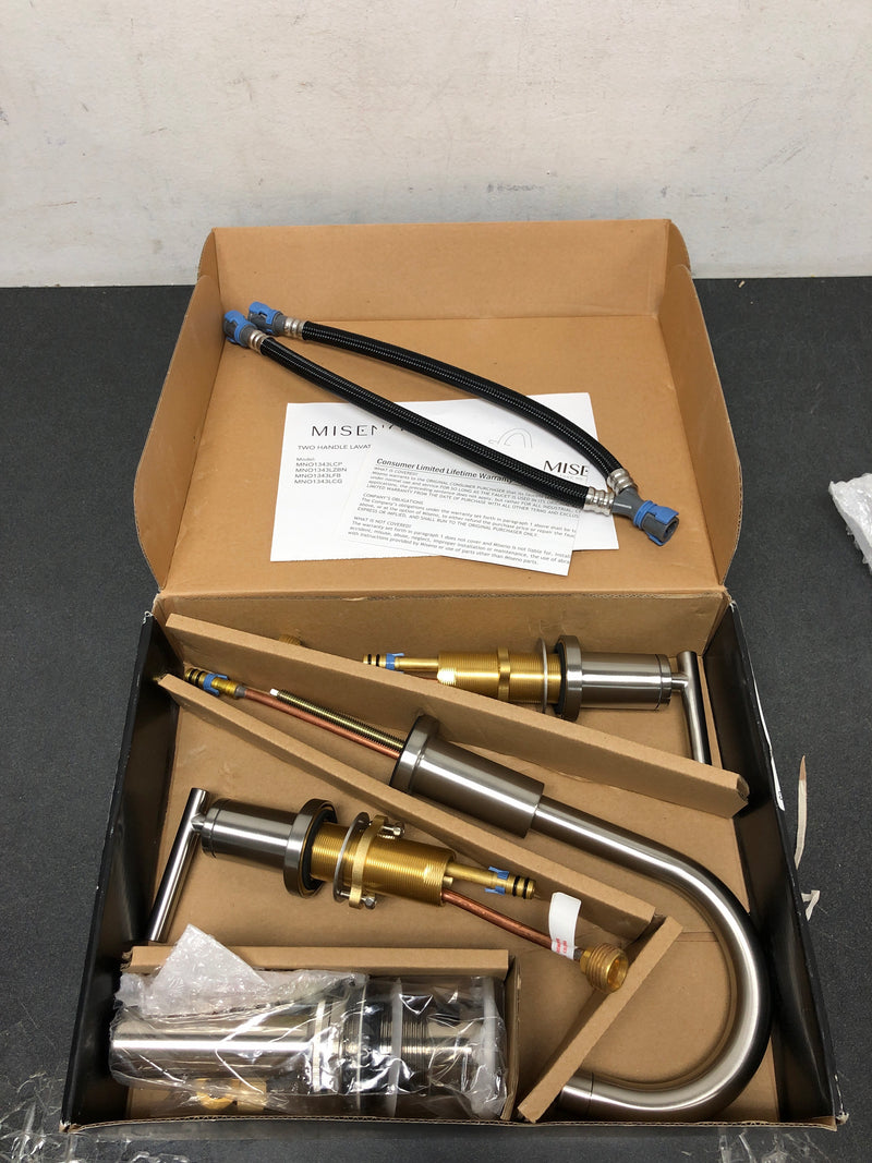 Miseno MNO1343LZBN Mia Widespread Bathroom Faucet - Includes Brass Push-Pop Drain Assembly - PVD Brushed Nickel