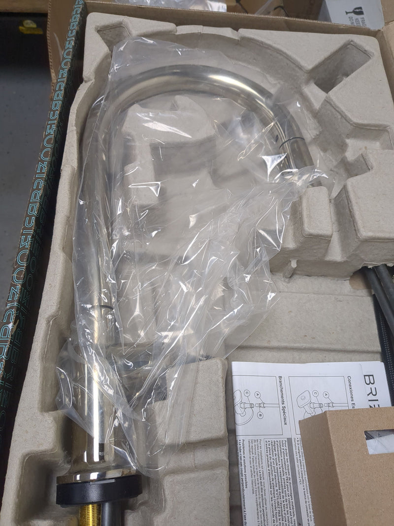 Brizo 64075LF-PNLHP Odin 1.8 GPM Single Hole Pull Down Kitchen Faucet with On/Off Touch Activation and Arc Spout - Less Handle - Brilliance Polished Nickel