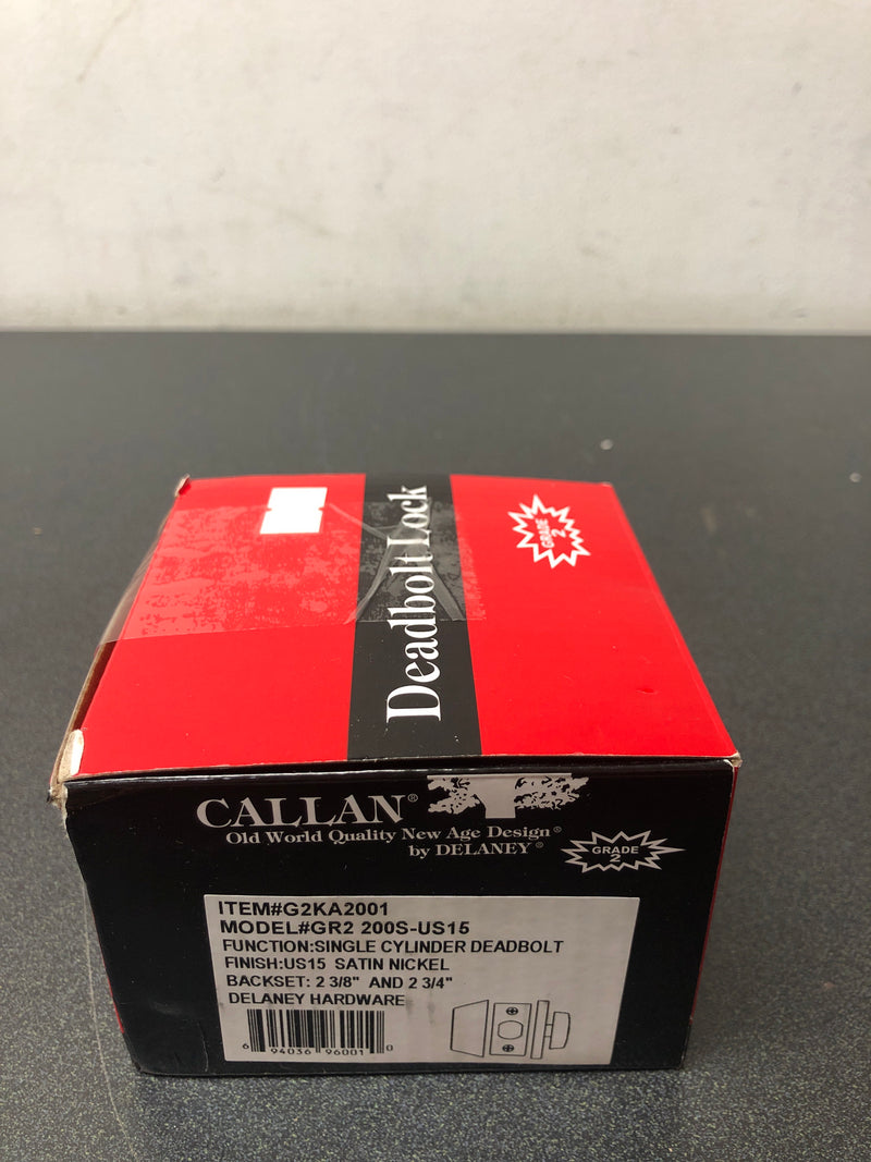 Callan2 G2KA2001 Single Cylinder Deadbolt - Satin Nickel