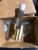 AP100_SQ-SB-SKN26 Ridgecrest Aspra Square Dummy Rosette Satin Brass Straight Knurled Lever Grip Polished Chrome - AP100-SQ-SB-GRIP-SKN-26