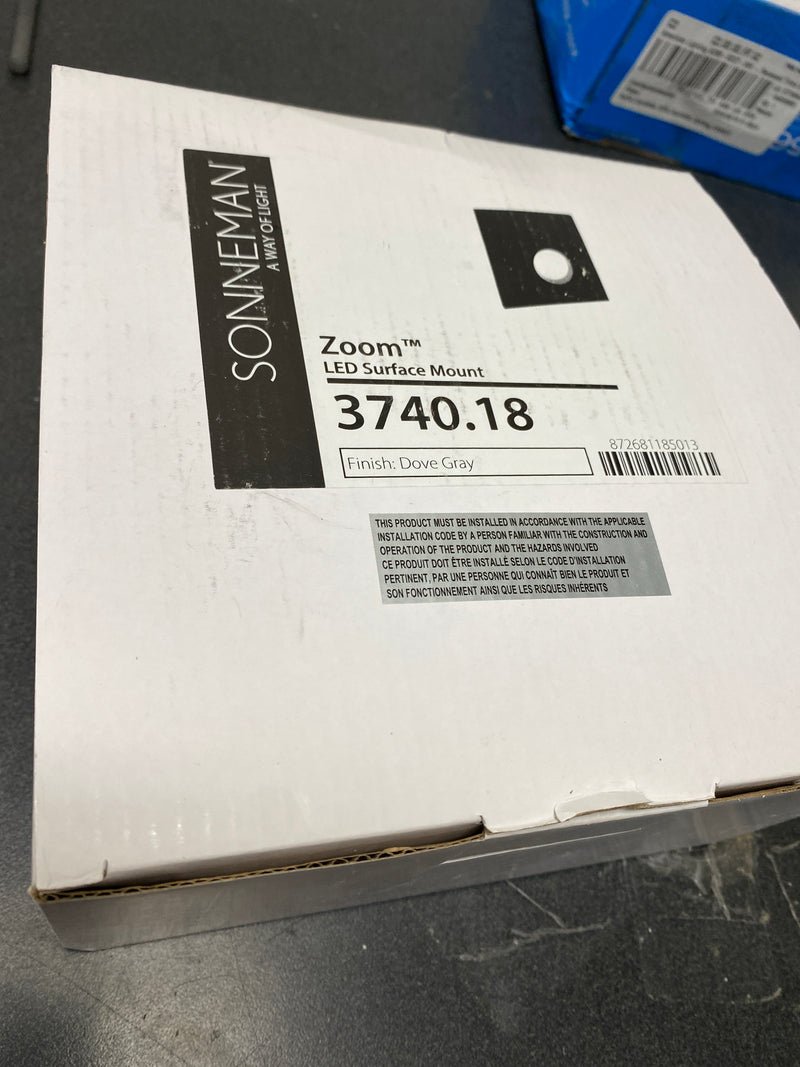 Sonneman 3740.18 Zoom 6" Wide LED Flush Mount Ceiling Fixture - Dove Gray