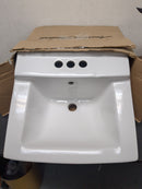 American Standard 0321075.020 Declyn 18-1/2" Rectangular Vitreous China Wall Mounted Bathroom Sink with 3 Faucet Holes and Overflow - White