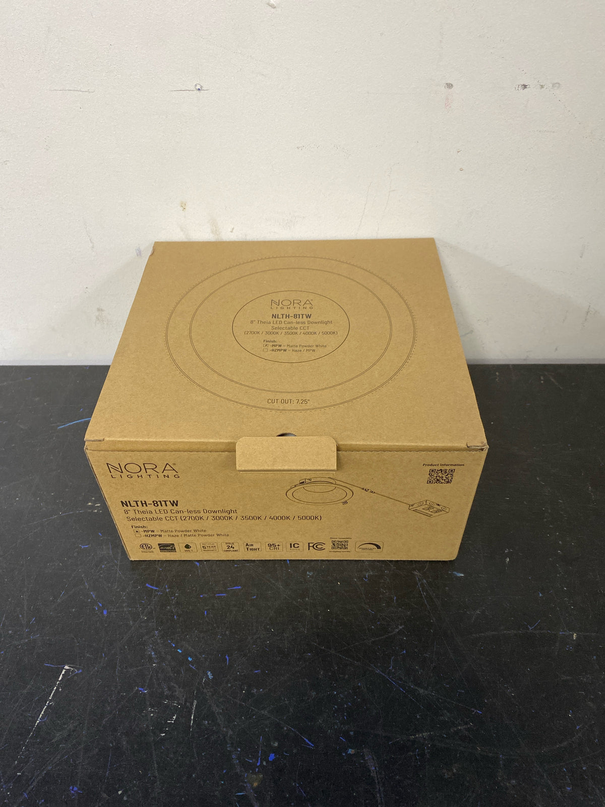 Nora Lighting NLTH-81TW-MPW Theia LED Canless Recessed Fixture with 7-1/2" Open Trims - IC Rated - Matte Powder White