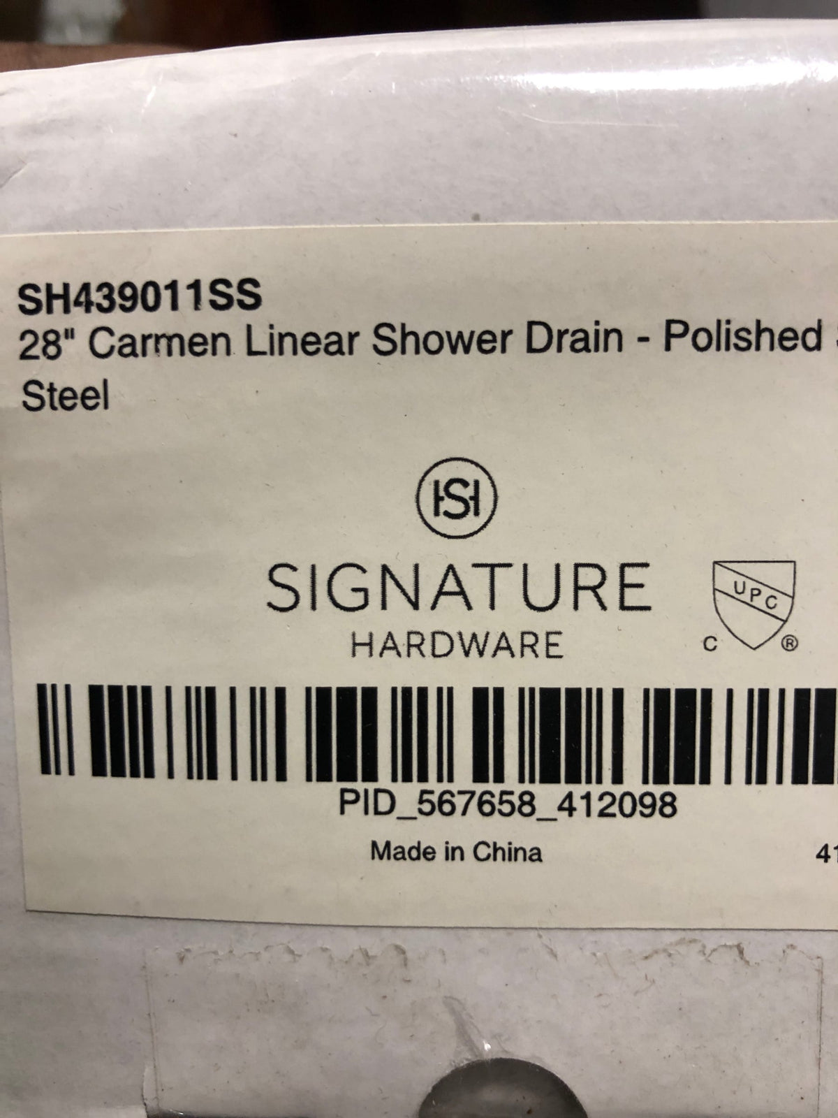 Signature Hardware 404988 Carmen 28" Linear Shower Drain with Flange - Polished Stainless Steel