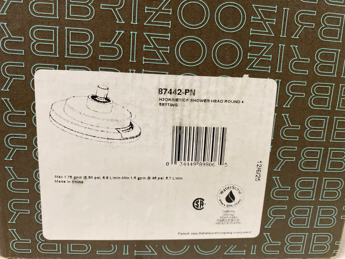 Brizo 87442-PN Atavis 1.75 GPM Multi Function Shower Head with H2Okinetic Technology - Brilliance Polished Nickel