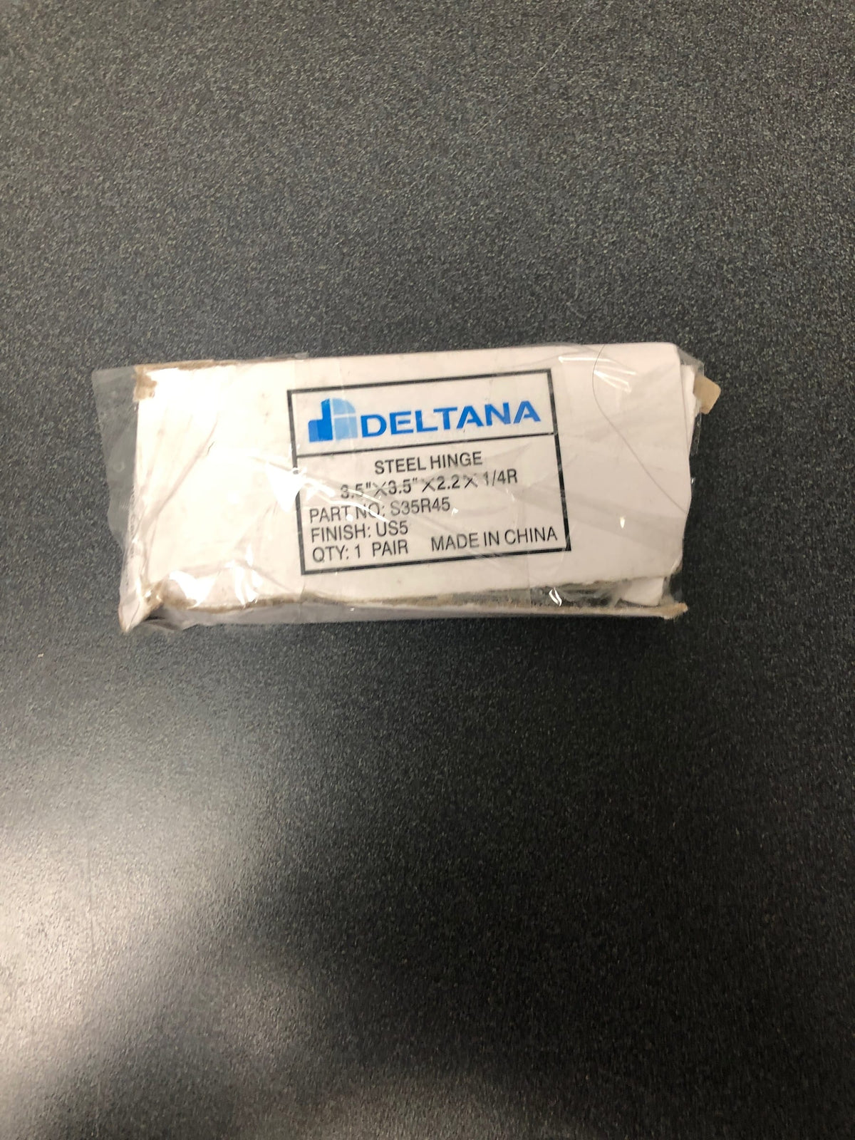Deltana S35R45 3-1/2 x 3-1/2 Plain Bearing 1/4" Radius Corner Full Mortise Hinge - Pair - Antique Brass