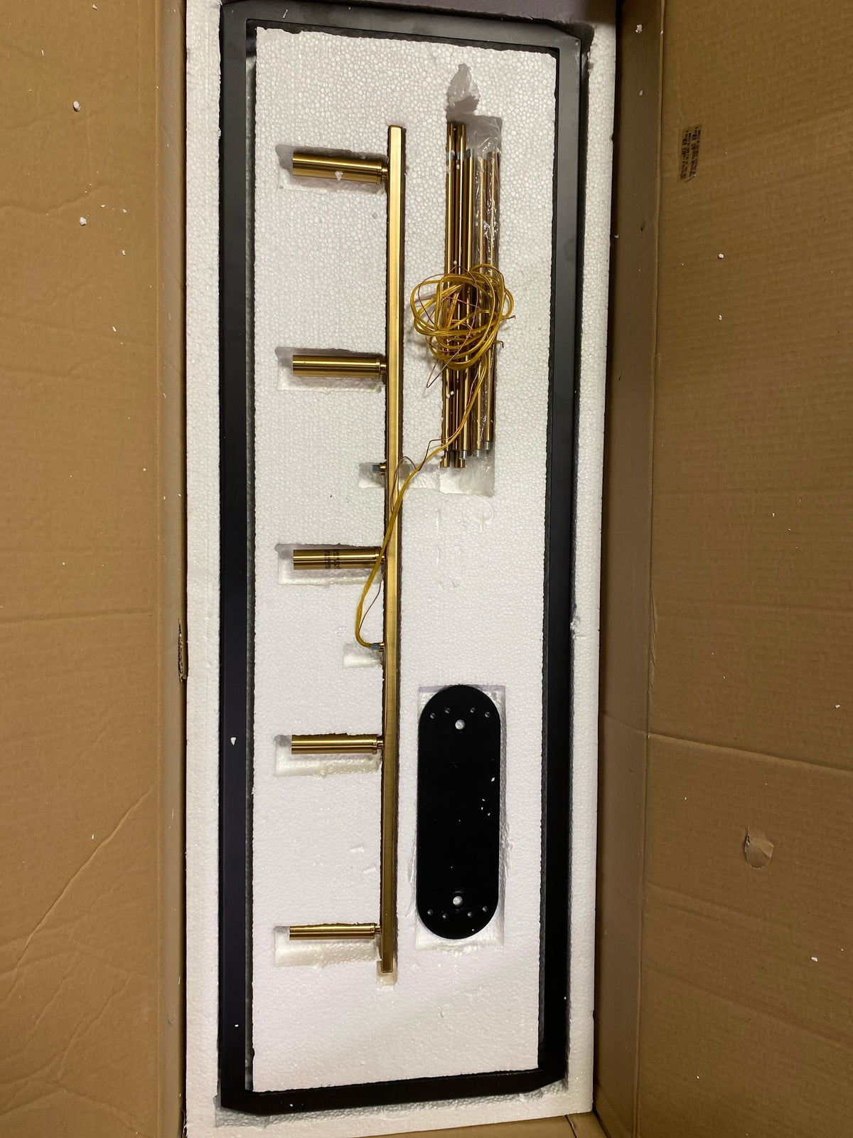 Savoy house 1-7804-5-143 Sheffield 5-Light Matte Black with Warm Brass Accents Linear Chandelier