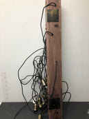 Oukaning HG-ZYLGJ-1553 46.46 in. 10-Light Rustic Industrial Brown Linear Island Chandelier Metal and Wood Pendant Lamp