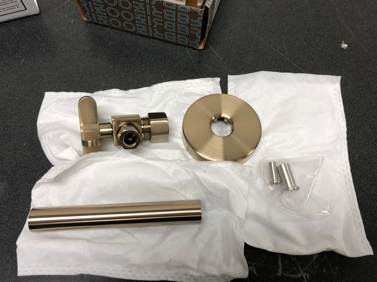 Brizo BT022204-GL Odin Angled Supply Stop Valve with Cross Handle - Less Supply Line - Luxe Gold