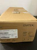 Emtek 1L1R55US19LH Brass Modern Door Configuration 5 Inactive Multi Point Trim with European Cylinder Below Handle - Flat Black Hercules Lever , Left Hand