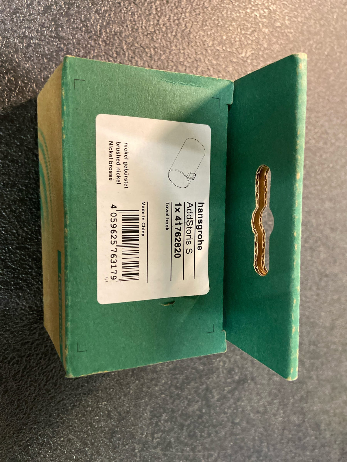 Hansgrohe 41762820 AddStoris S Single Robe Hook - Brushed Nickel