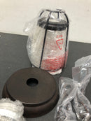 Uolfin 628O72ANQ3U3940 Farmhouse Black Kitchen Pendant Light, 1-Light Modern Industrial Bronze Mini Pendant Light with Caged Seeded Glass Shade