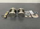 Kwikset 720PSKRDT-15 Pismo Passage Door Knob Set with Round Rose - Satin Nickel