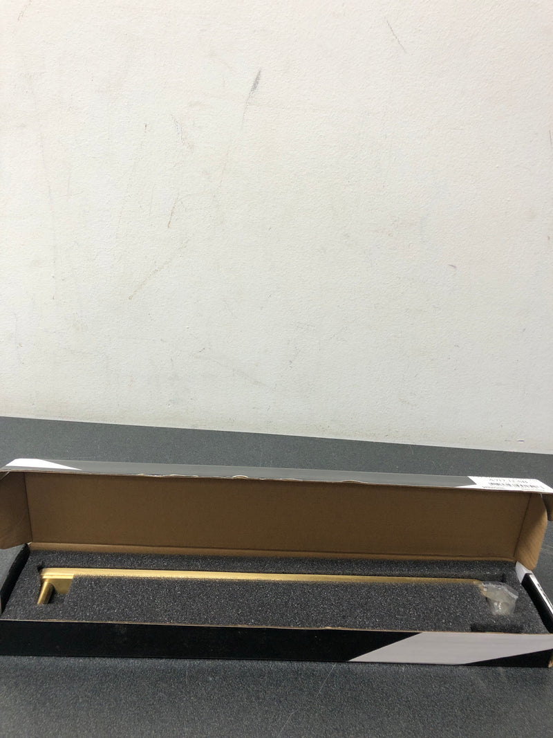 Alno A717-12-SB Moderne 12" Inch Center to Center Modern Flat Bar Solid Brass Large Cabinet Handle / Drawer Pull - Satin Brass