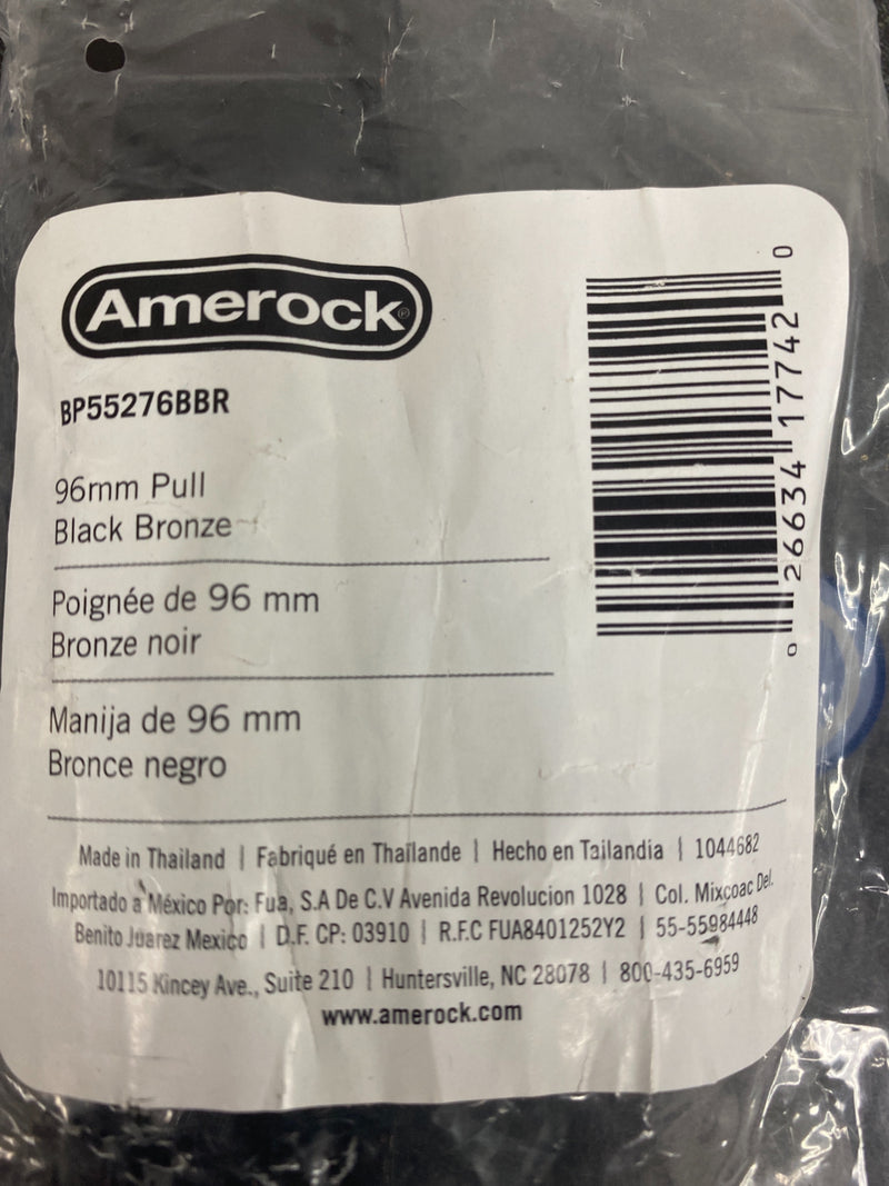 Amerock BP55276BBR Blackrock 3-3/4 in (96 mm) Center-to-Center Black Bronze Drawer Pull