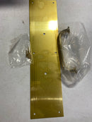 Hager 36N4163 Hager 36N-4x16 4" x 16" Square Corner 0.050" Gauge Pull Plate with 1" Round Cast Pull on 5-1/2" Center from The Pull Plates Collection