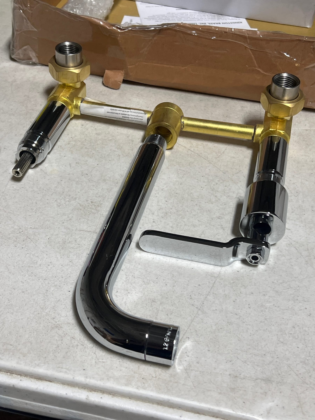 Kingston Brass KS8121KL Whitaker 1.2 GPM Wall Mounted Widespread Bathroom Faucet - Polished Chrome