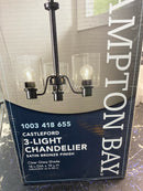 Hampton bay HB2587-34 Castleford 3-Light Oil Rubbed Bronze Transitional Classic Chandelier for Dining Areas with No Bulbs Included