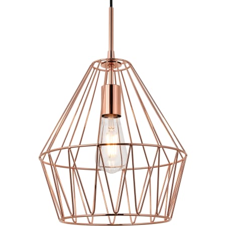 Elegant Lighting Candor Single Light 11" Wide Cage Pendant - Rose Gold