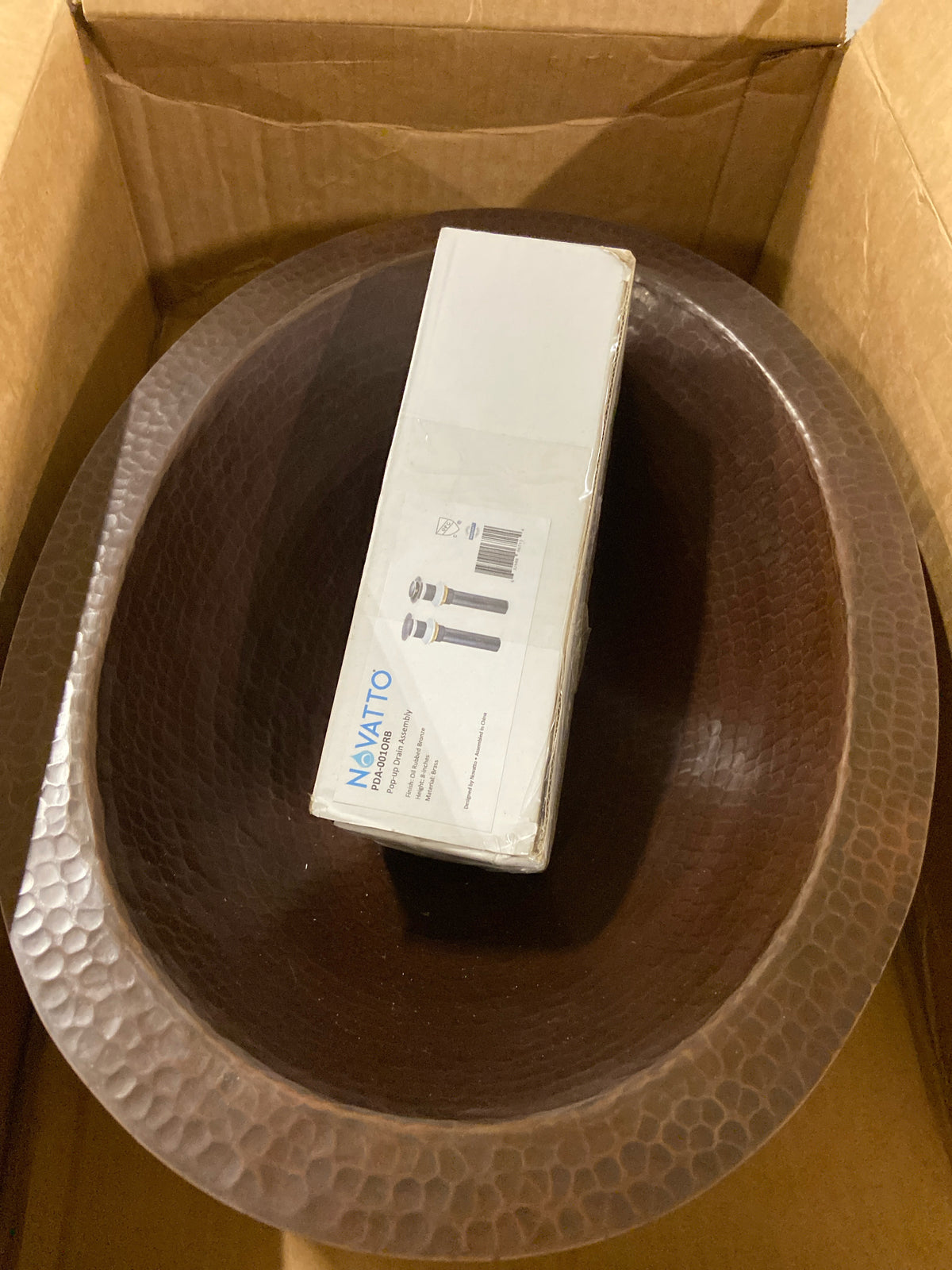Miseno MNO-NA400 Oval 11" Drop-In or Undermount Bathroom Sink; Antique Copper