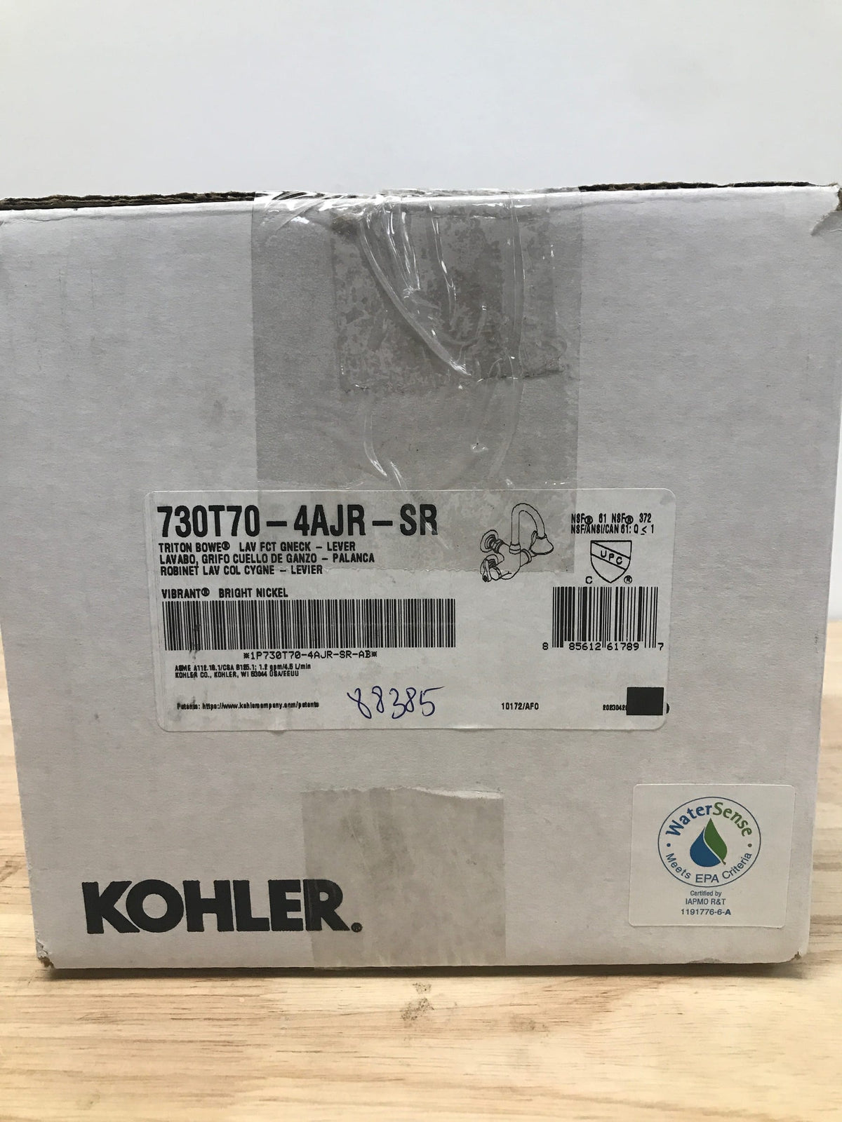 Kohler K-730T70-4AJR-SR Triton Bowe Cannock 1.2 GPM Wall Mounted Double Hole Bathroom Faucet - Less Drain Assembly - Vibrant Bright Nickel