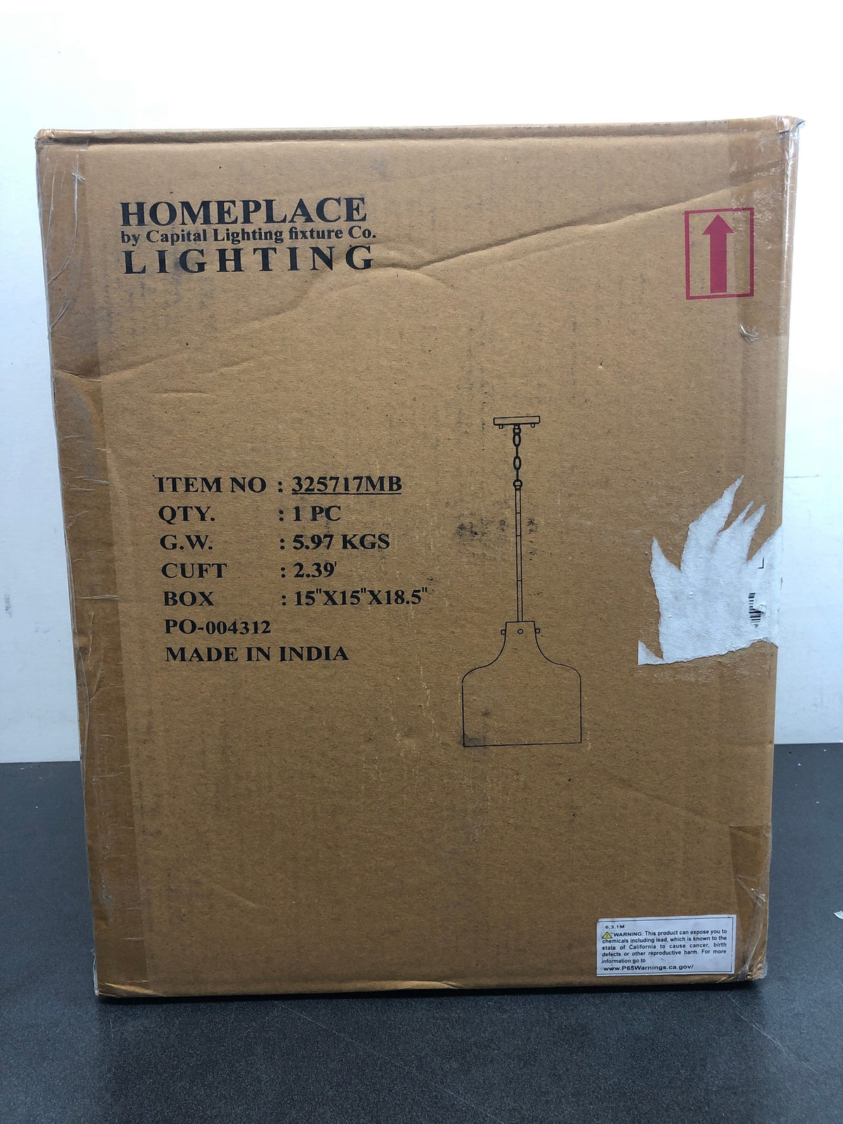 Capital Lighting 325717MB Single Light 15" Tall Pendant with Clear Water Glass Shade - Matte Black