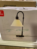 Globe Electric 20" Table Lamp, Matte Black, White Fabric Shade, Rotary Switch on Socket, 5-Foot Black Cord, Bedroom, Home Décor, Nightstand