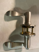 Kwikset SL3000LY-15 Layton Privacy Door Lever Set with Round Rose from the Safe Lock Collection - Satin Nickel