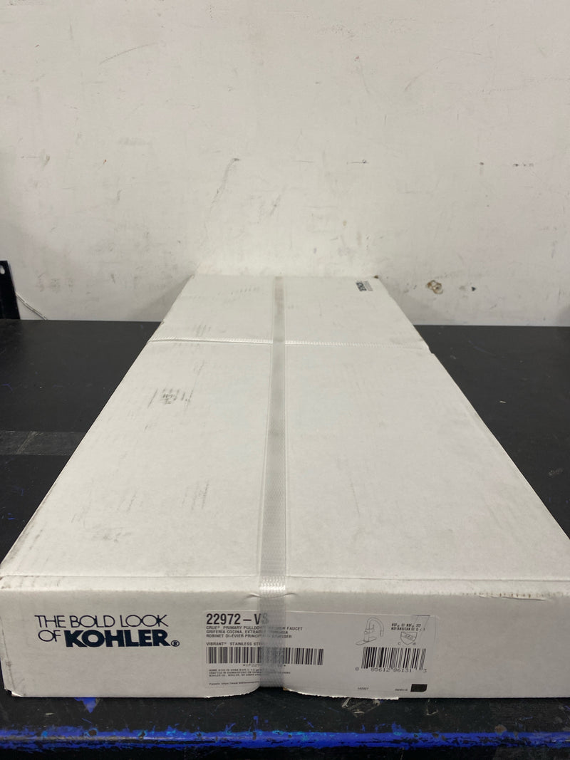 Kohler K-22972-VS Crue 1.5 GPM Single Hole Pull Down Kitchen Faucet - Includes Escutcheon - Vibrant Stainless