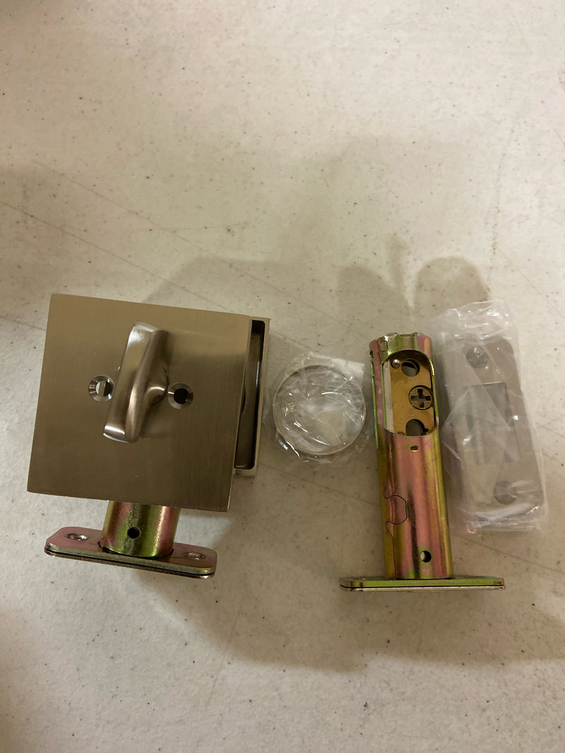 Emtek 8469US14 Square Brass Modern Single Cylinder Keyed Entry Deadbolt - Polished Nickel