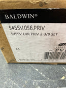 Baldwin 5455V056PRIV 5455V Privacy Door Lever Set with 5048 Rose from the Estate Collection - Satin Nickel