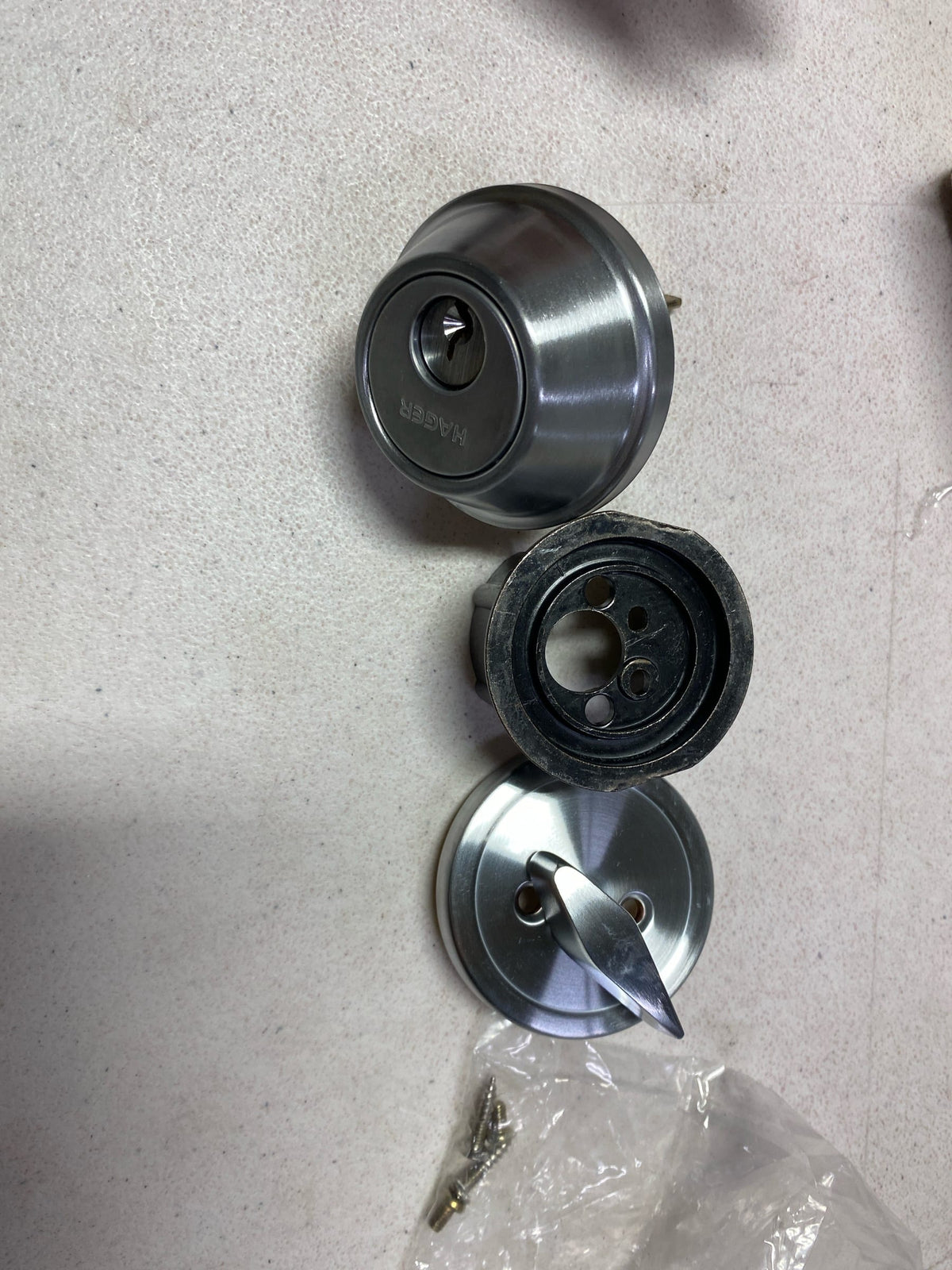 Hager Single Cylinder Deadbolt, No. 098341 Satin Chrome