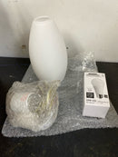 Champagne - E26 LED Cord Pendant - Brushed Steel Finish - Opal Glass Shade