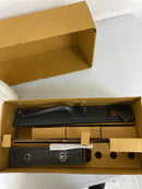 Signature Hardware 441536 Traeger Solid Bronze Hammered Style Full Plate Keyed Entry Single Cylinder Door Handleset with Interior Knob and 2-3/8" Backset - Dark Bronze