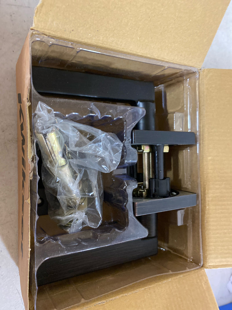 Kwikset 720HFLSQT-11P Halifax Passage Door Lever Set with Square Rose - Venetian Bronze