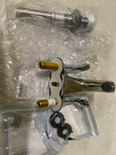 Kohler K-15243-4RA-CP Coralais Two-Handle Centerset Bathroom Sink Faucet with Grid Drain, 0.5 Gpm Vandal-Resistant Aerator & Red/Blue Indicator, Polished Chrome