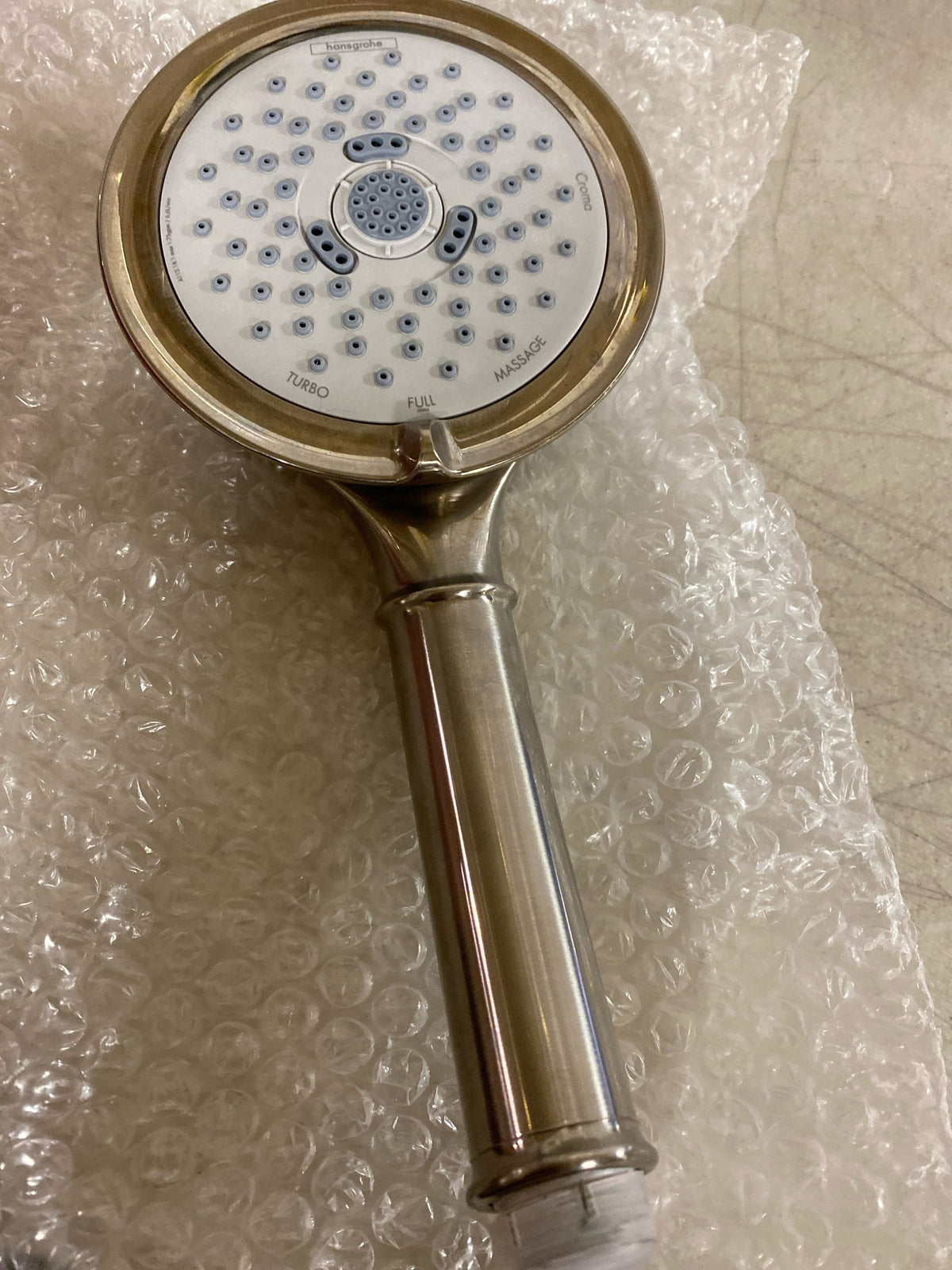 hansgrohe Croma 100 Classic Low Flow 5-inch Handheld Shower Head Classic 3 Full, Pulsating Massage, Intense Turbo 04753820