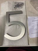 Sure-Loc HNF6-5 BA 6 Inch Tall Aluminum Floating House Number 5 - Brushed Aluminum