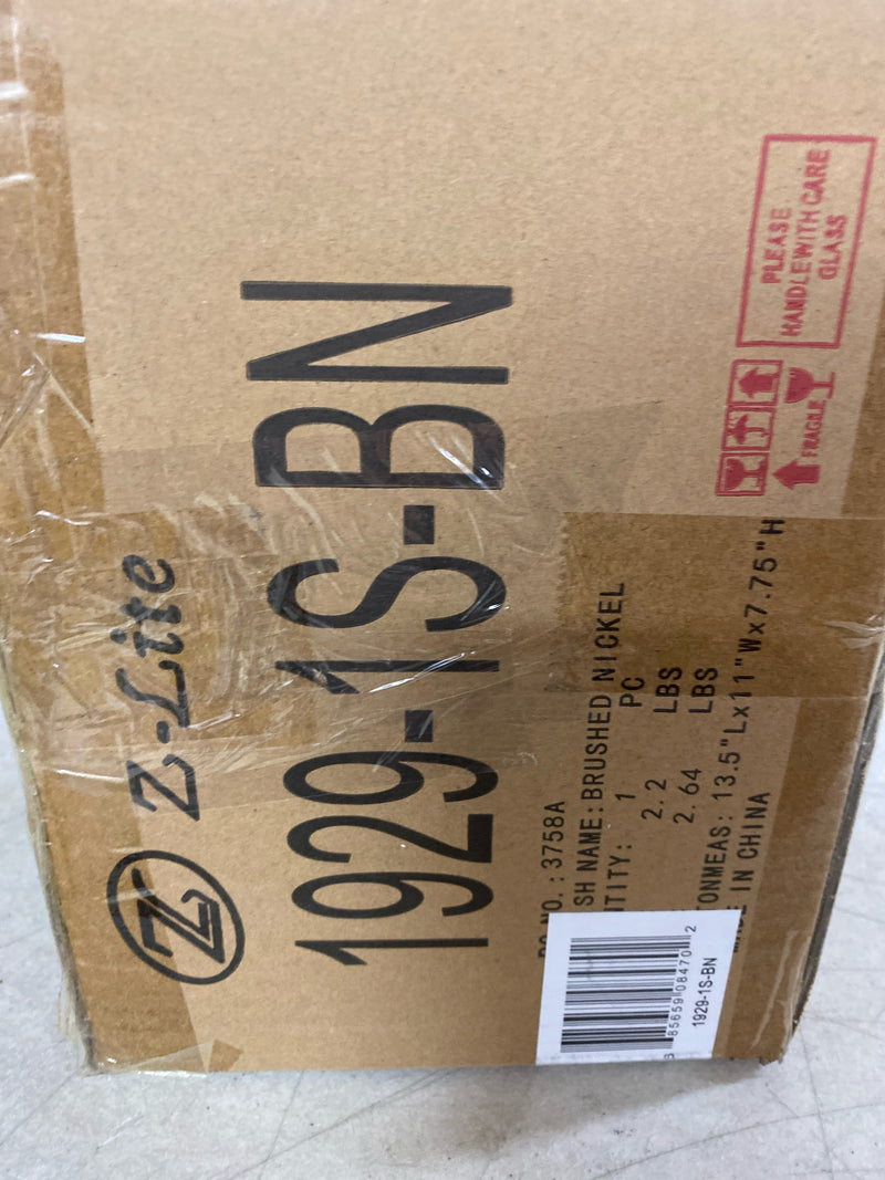 Z-Lite 1929-1S-BN Zaid Single Light 8" Tall Bathroom Sconce with a Clear Chisel Glass Shade - Brushed Nickel