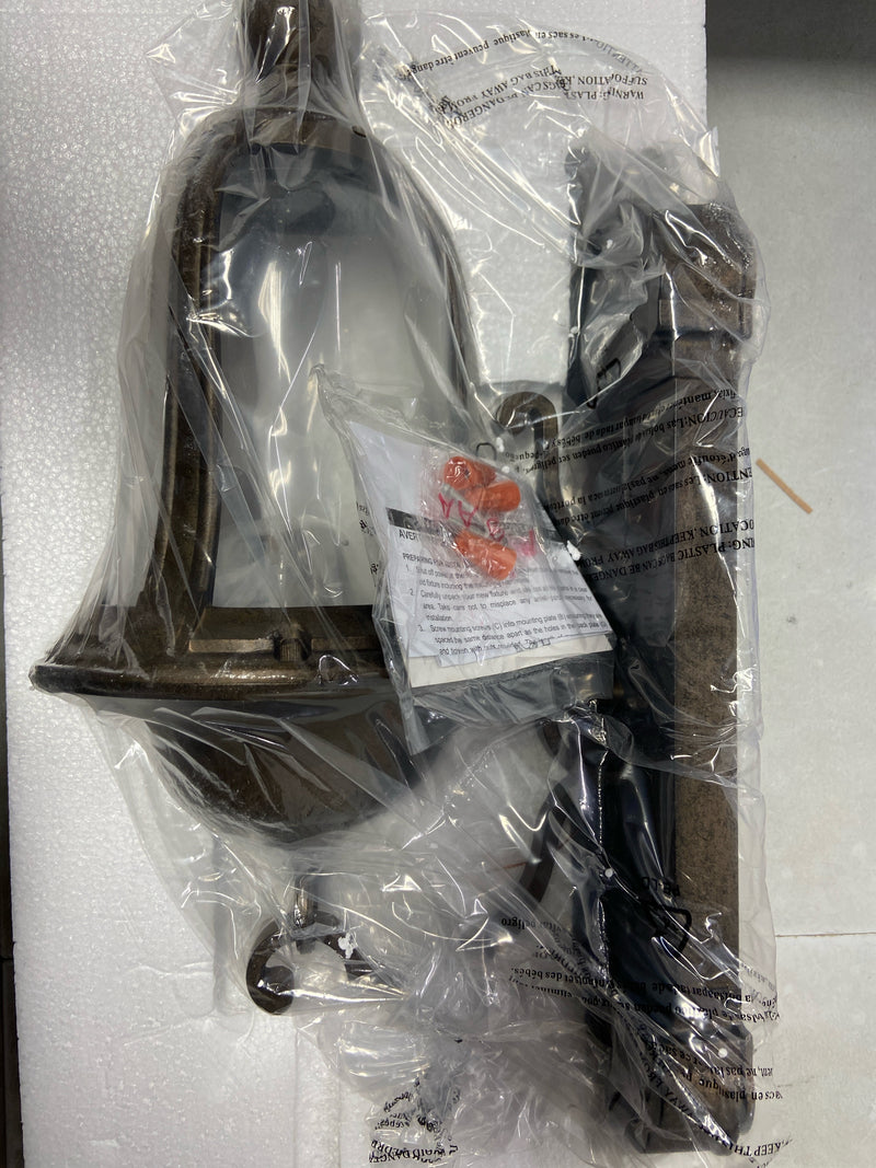 The Great Outdoors 73241-748 Havenwood 1 Light 19" Tall Outdoor Wall Sconce with Clear Hammered Glass - Tavira Bronze / Alder Silver