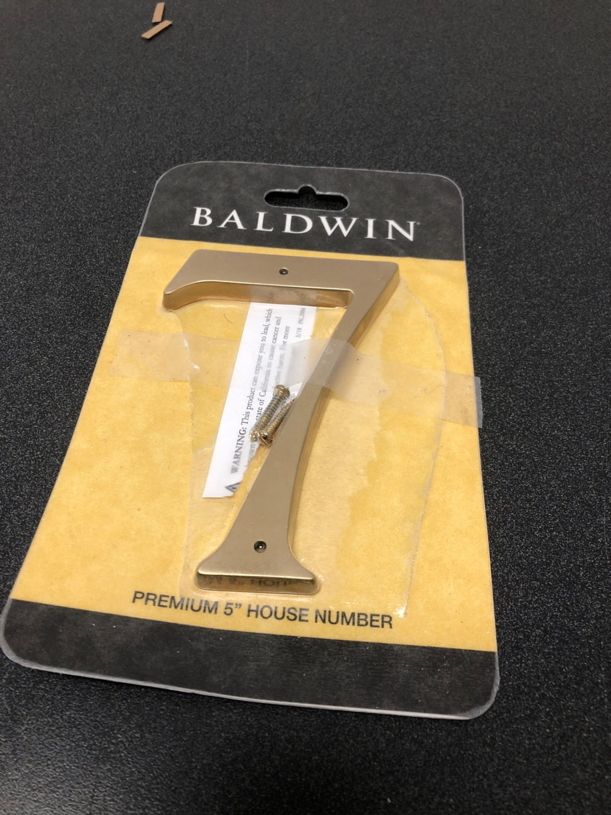 Baldwin 90677033 Solid Brass Residential House Number 7 - Vintage Brass