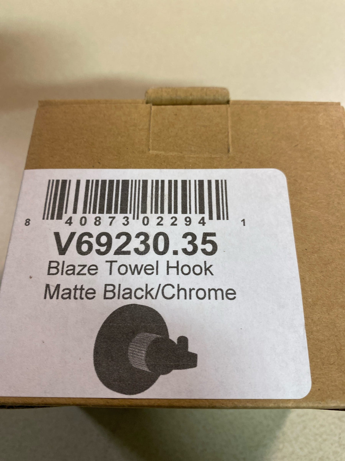 ICO Bath V69230.35 Volkano Blaze Single Robe Hook - Matte Black / Chrome