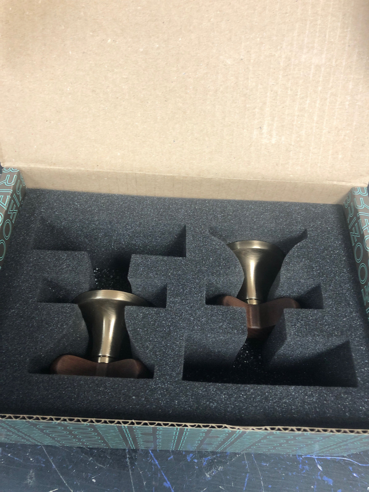Brizo HX5373-GLWD Widespread Lavatory Low Teak Cross Handles Only - Luxe Gold