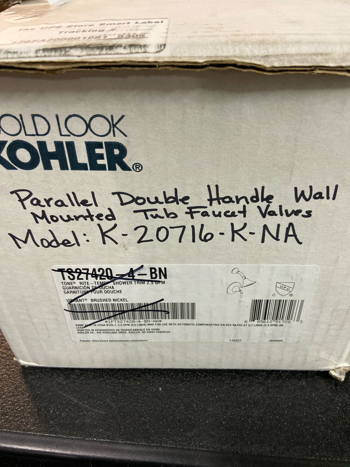 Kohler K-20716-K-NA Parallel Double Handle Wall Mounted Tub Faucet Valve - N/A