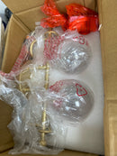 Lnc NZUVIFHD14339U7 Modern Gold Vanity Light 14 in. 2-Light Globe Bathroom Wall Sconce Industrial Brass Wall Light with Clear Glass Shades