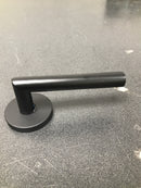 Emtek 5050STUUS19RH Stuttgart Right Handed Non-Turning Two-Sided Dummy Door Lever Set with Square Rose from the Brass Modern Collection - Flat Black