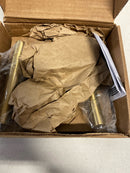 Emtek 5059STUUS4LH Stuttgart Left Handed Non-Turning Two-Sided Dummy Door Lever Set with Disk Rose from the Brass Modern Collection - Satin Brass