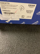 Grohe 144682431 Concetto 1-Handle Wall Mount Pressure Balance Valve Trim in Matte Black (Valve Not Included)