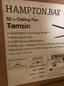 Hampton Bay Tamsin 52 in. Black DC Motor LED Ceiling Fan with Remote